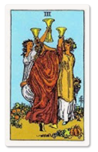 Tres de Copas tarot card