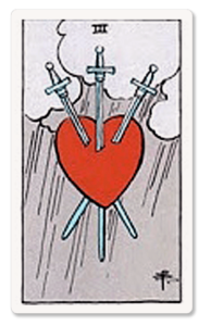 Tres de Espadas tarot card